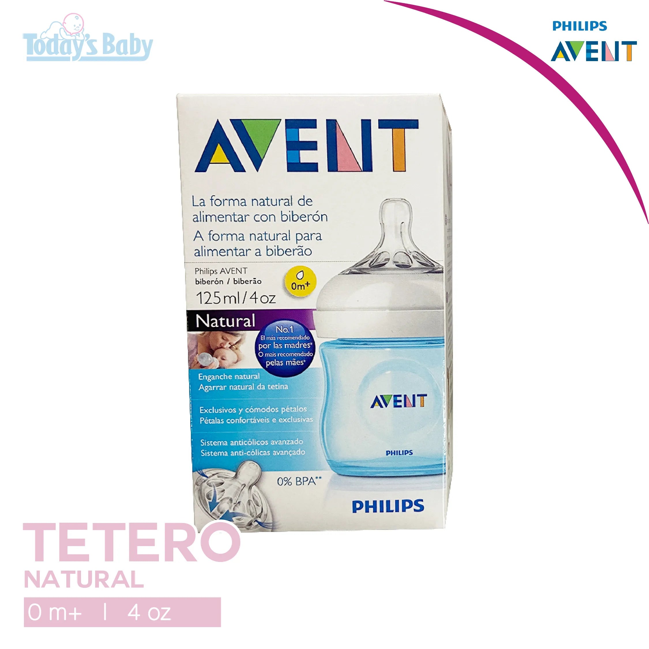 Tetero Natural  4 oz +0m Azul Avent