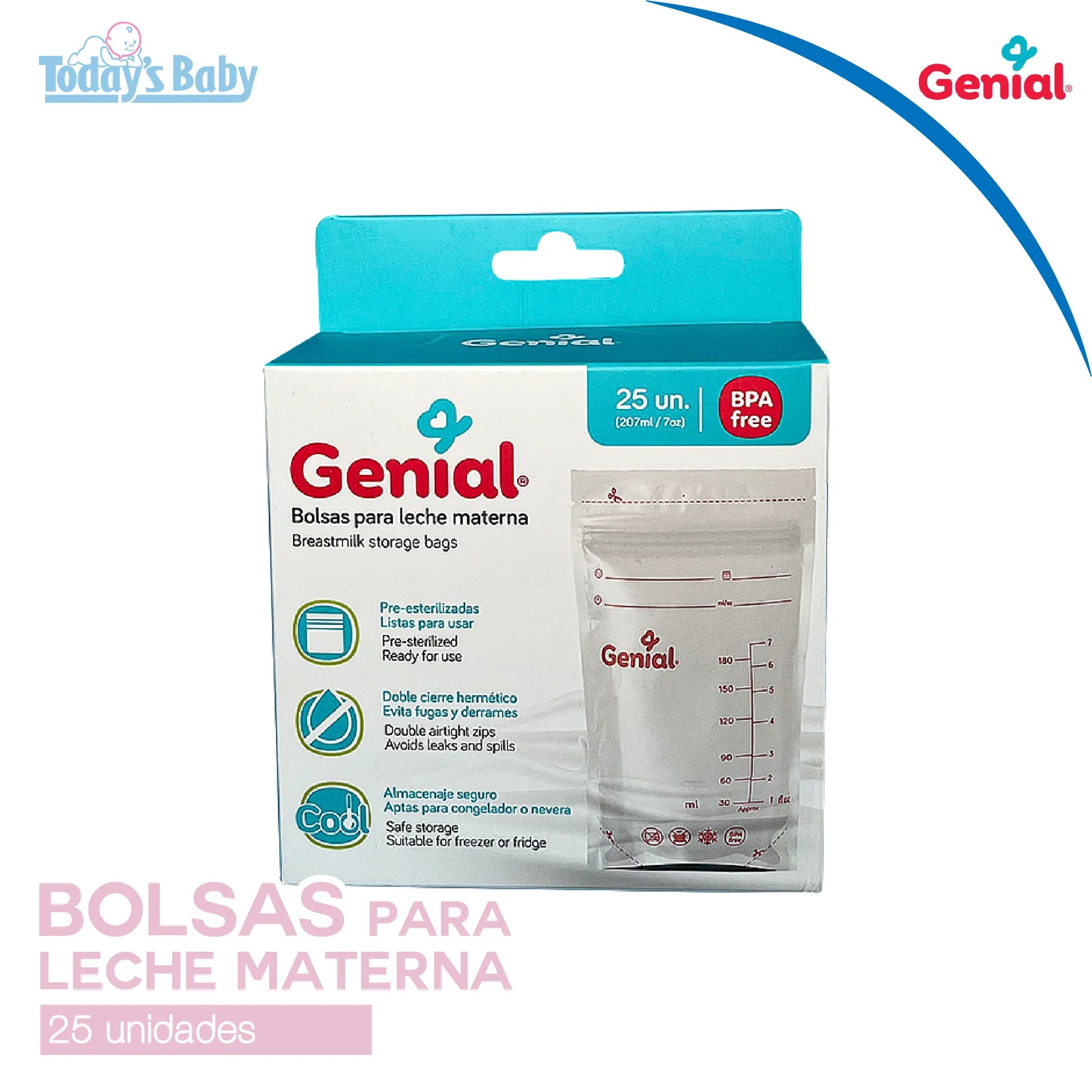 Bolsas para leche materna 25und Genial