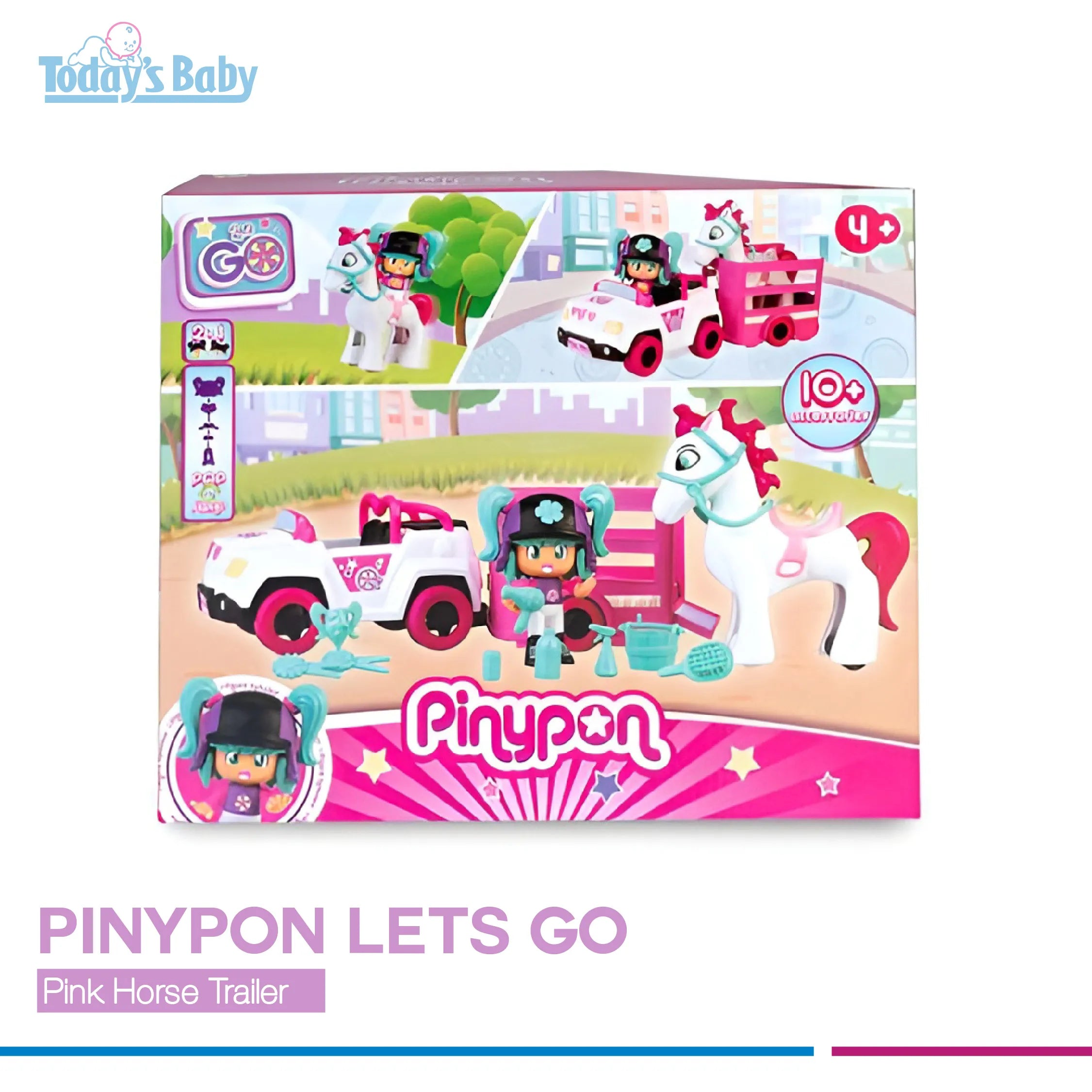 pinypon pink horse trailer para bebé