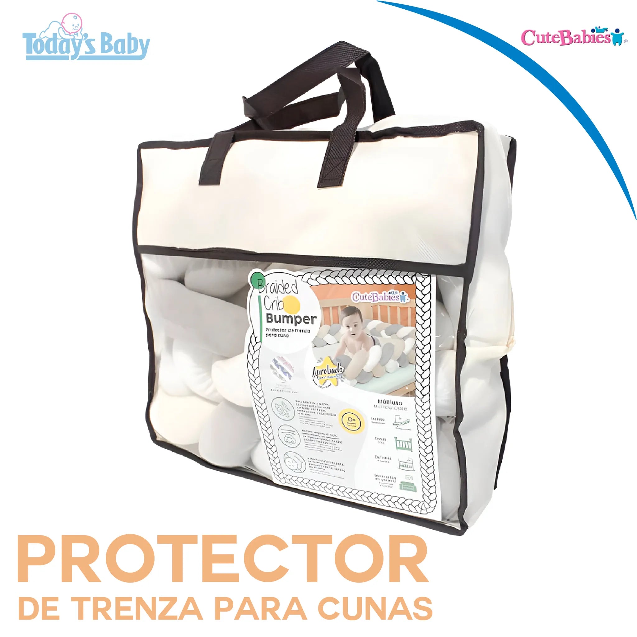 Protector de Trenza para Cunas Beige Cute Babies