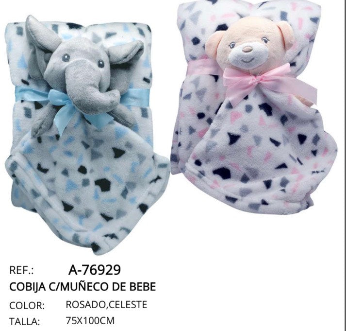 Cobija c/muñeco de bebe