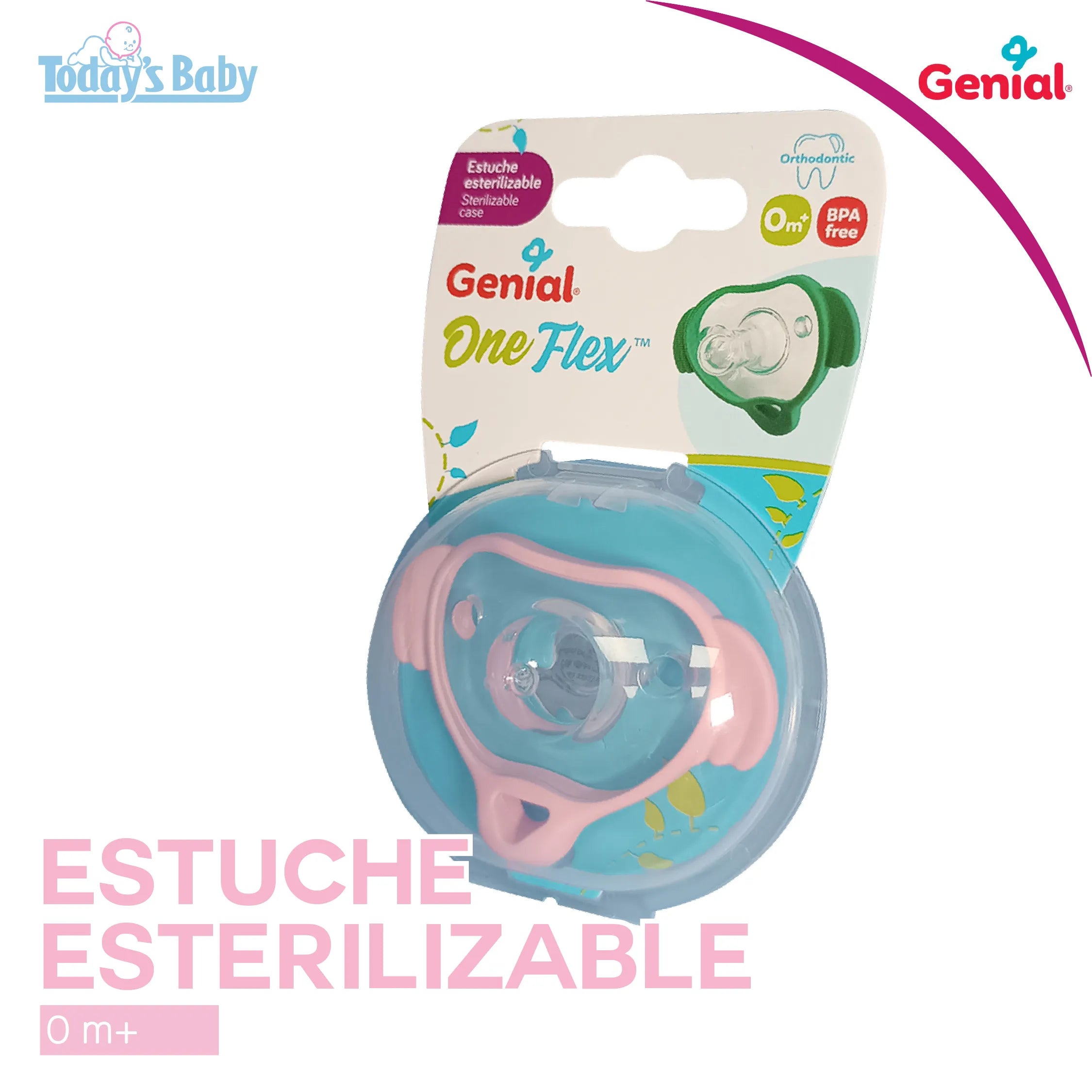 Chupón Ortodóntico con estuche esterilizable 0m+ Genial