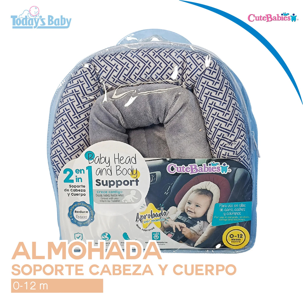 almohada de soporte para cuello y cuerpo para bebé