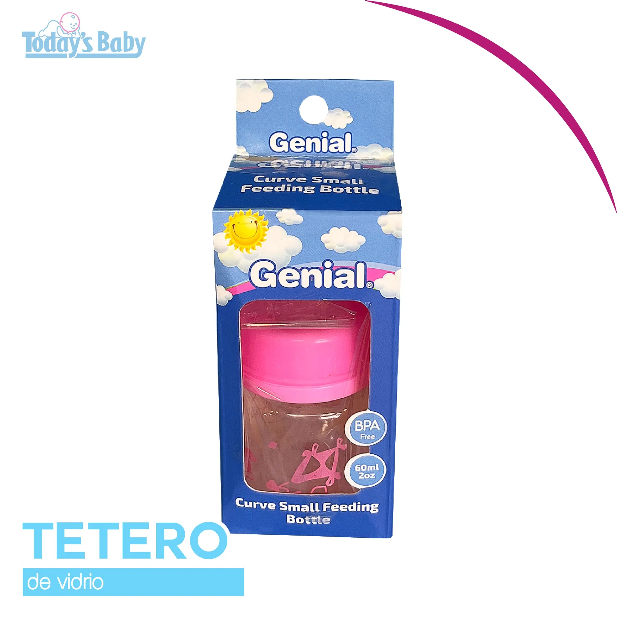 Tetero de vidrio pequeño 60 ml/2 oz Genial