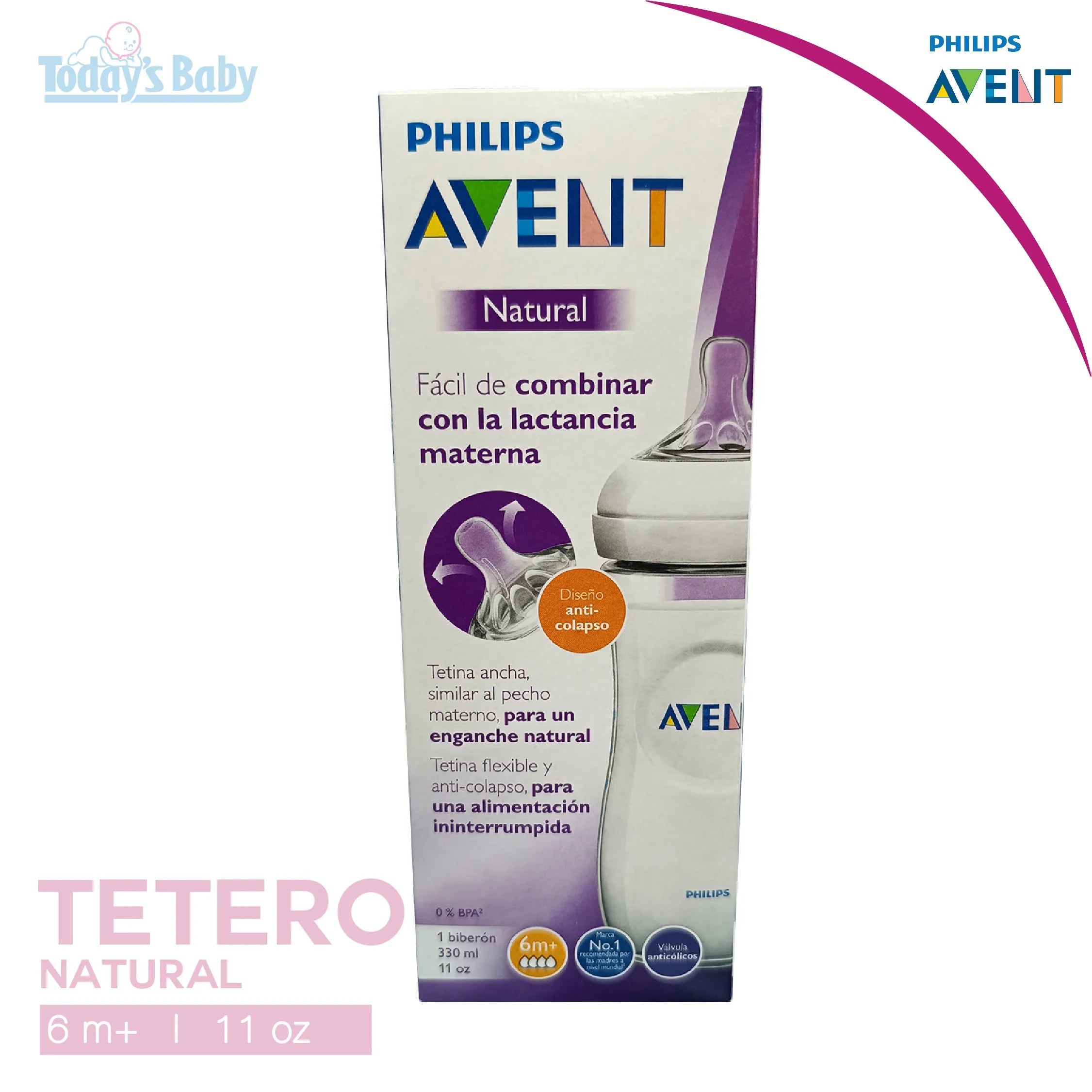 Tetero Natural 11 oz +6m Avent
