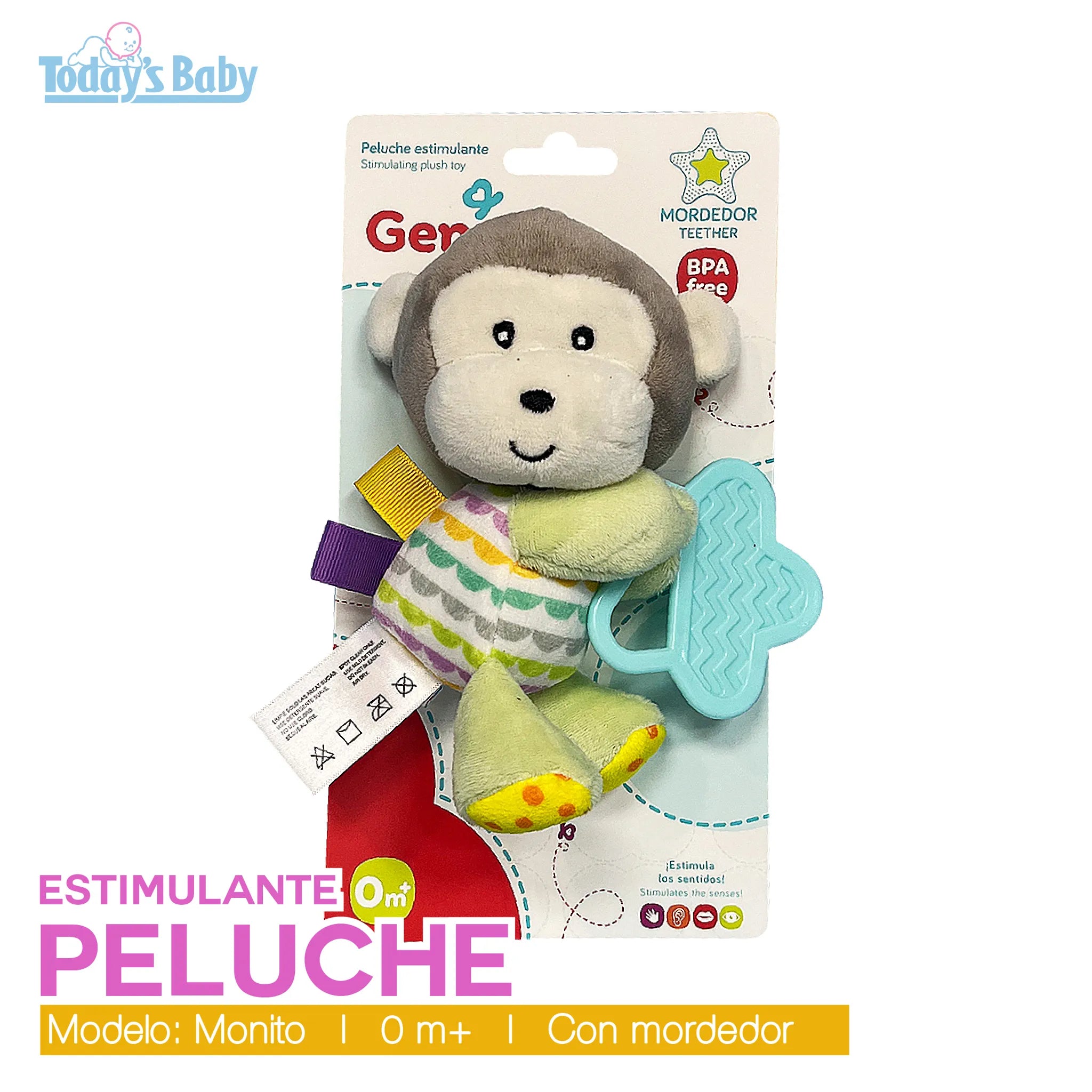 Mordedor estimulante de peluche Monito Genial