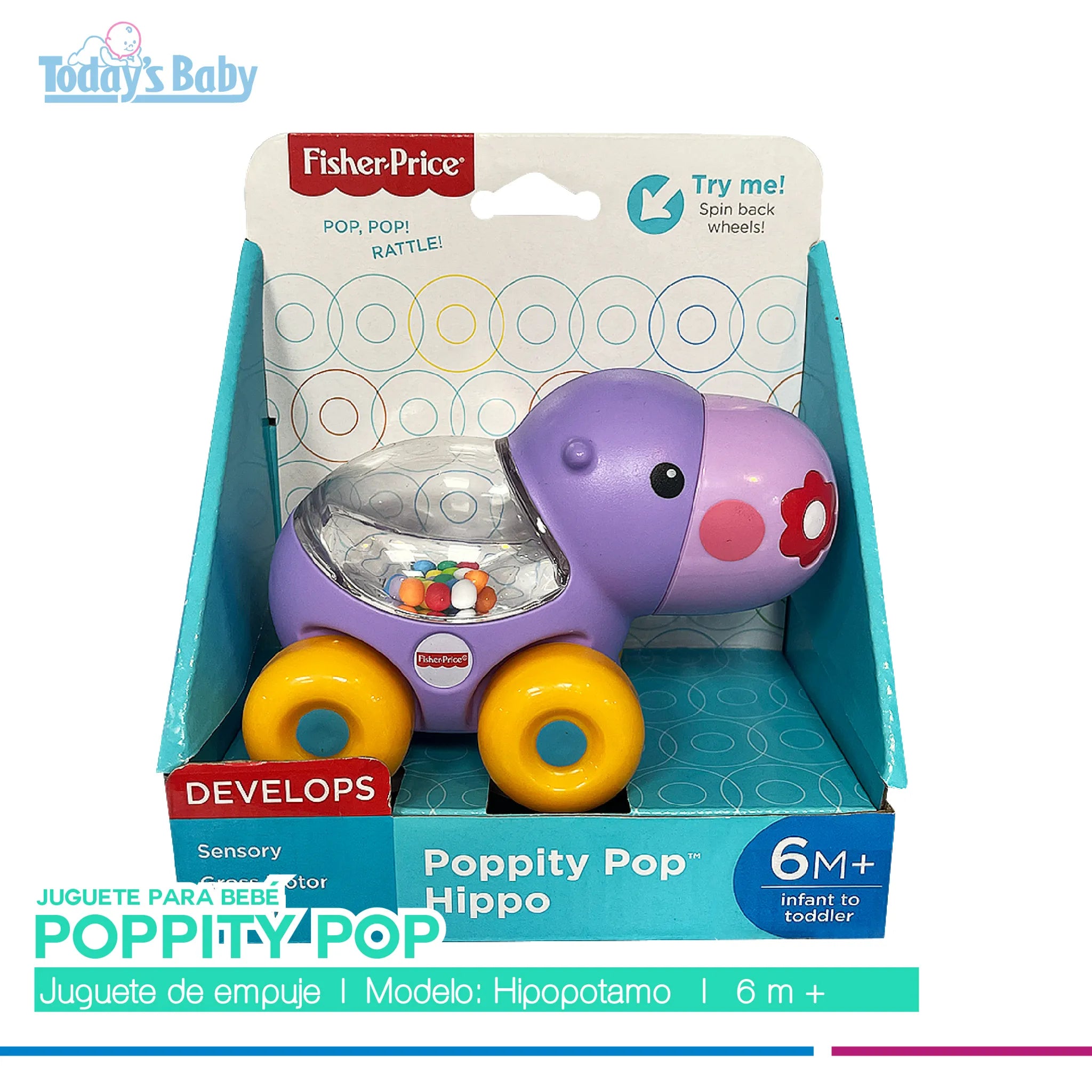 Poppity Pop Animals Hipopotamo Fisher Price