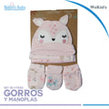 set de gorro y manoplas wakid´s para bebé