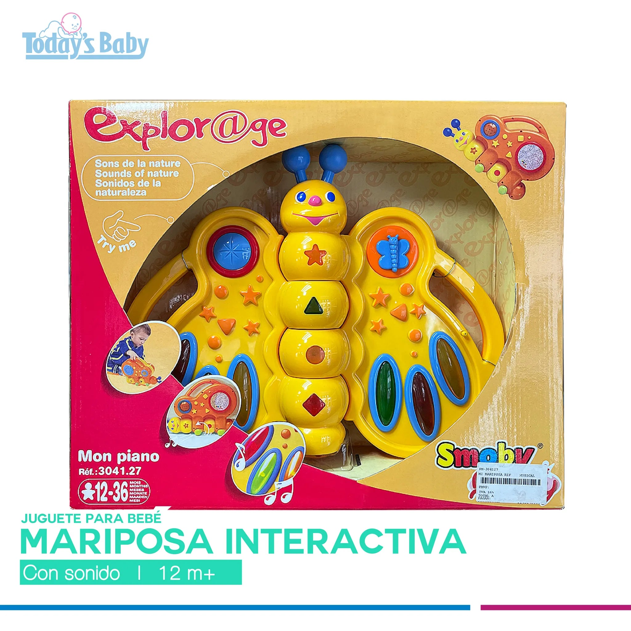Mariposa interactiva musical para bebés