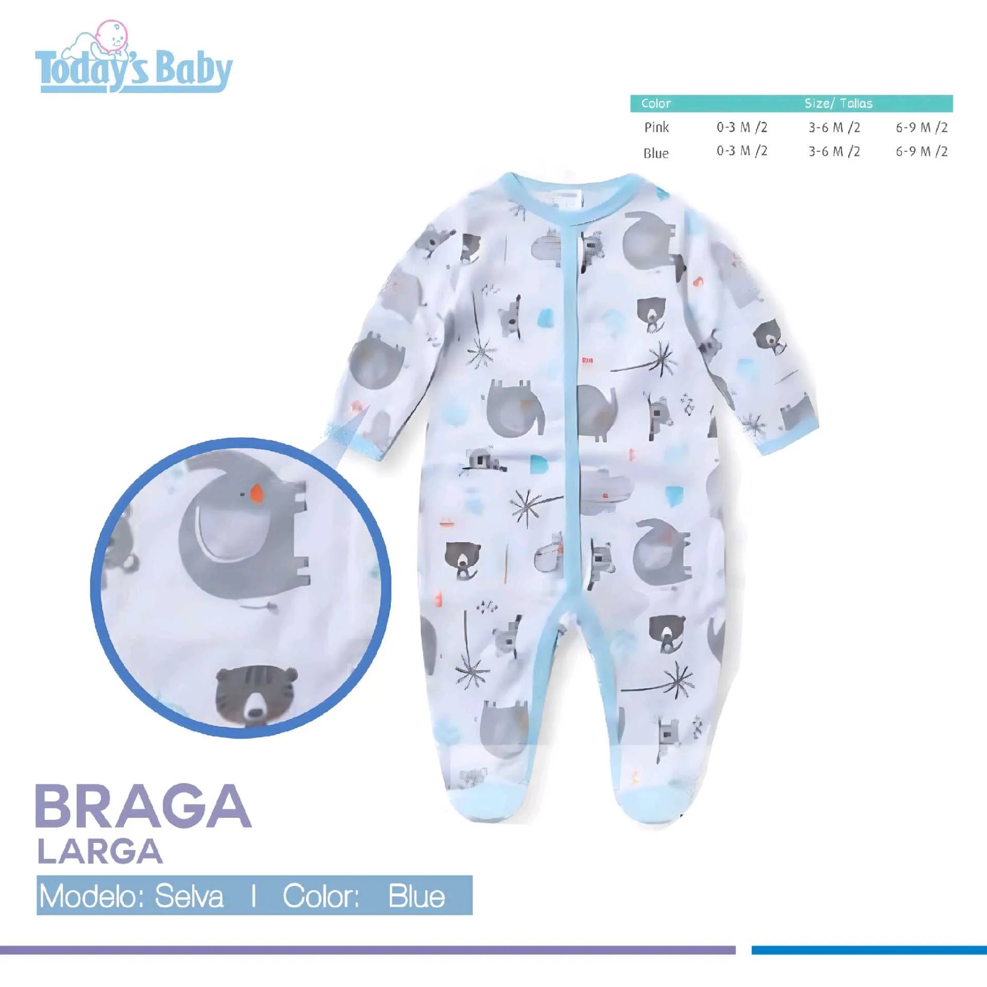 Braga manga larga Selva Blue