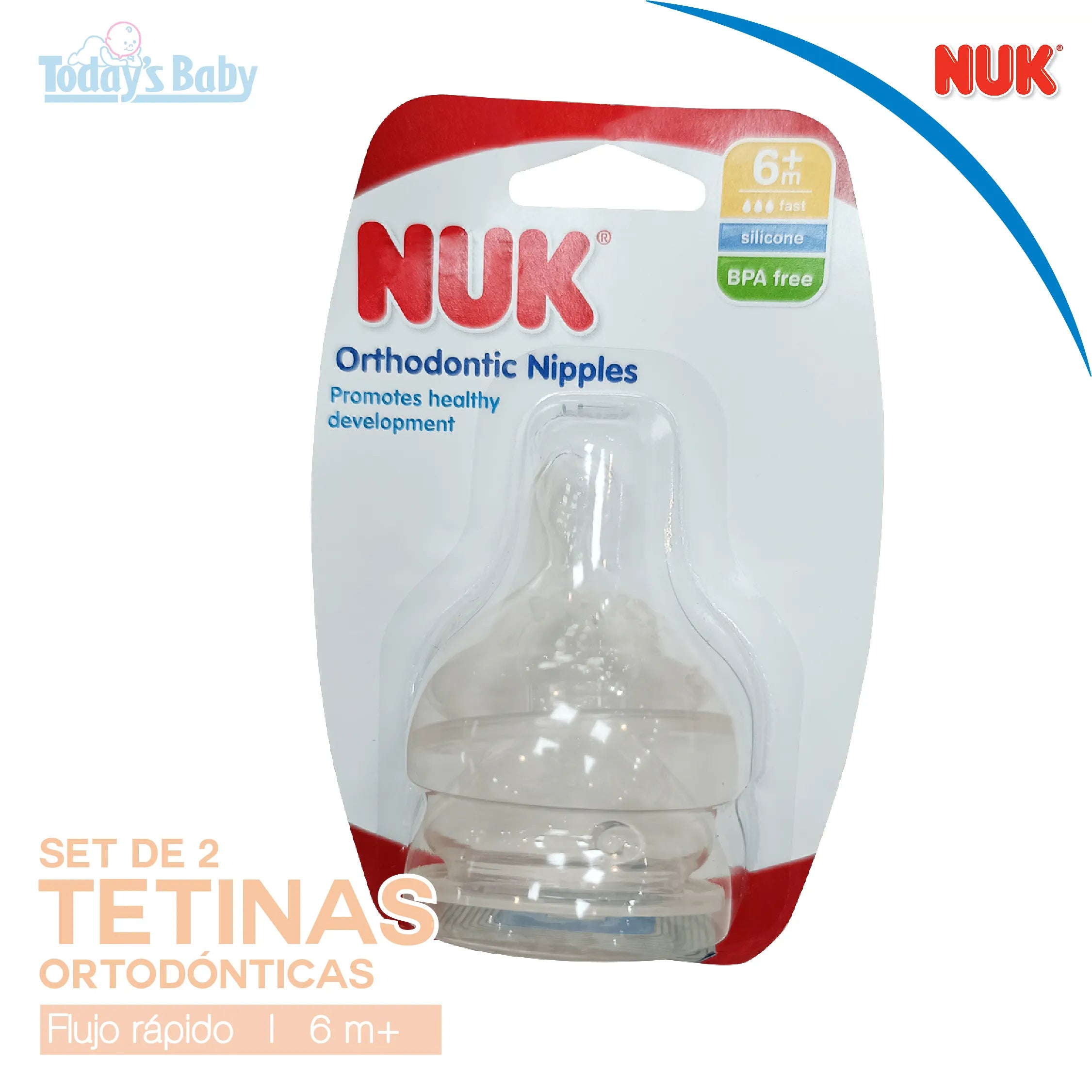 Set de Tetinas Ortodónticas +6m Flujo rápido NUK