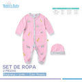 Set de 2 pzas Braga larga + Gorrito Rosado