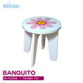 Banquito de madera Flor