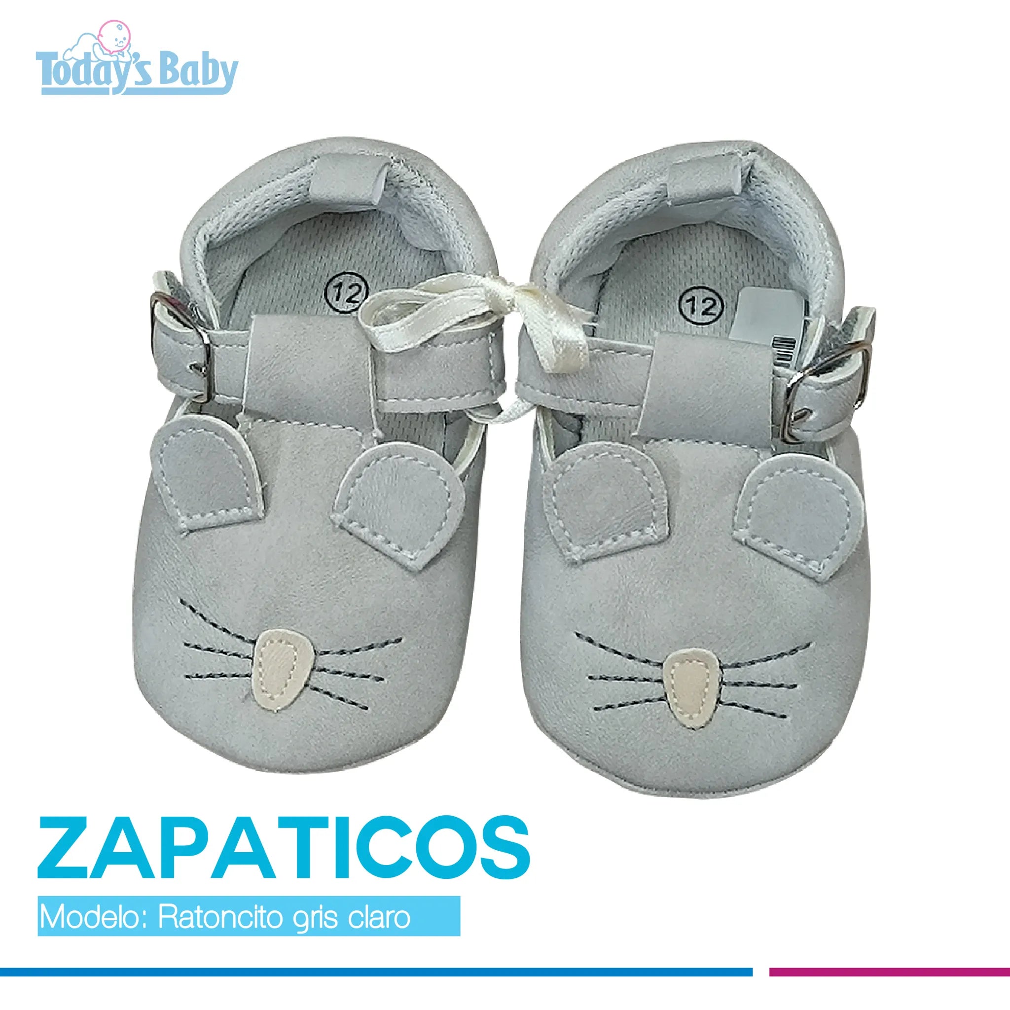Zapatico ratoncito gris claro
