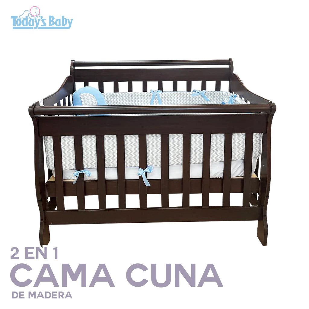 cuna de madera futura convertible en cama para bebé