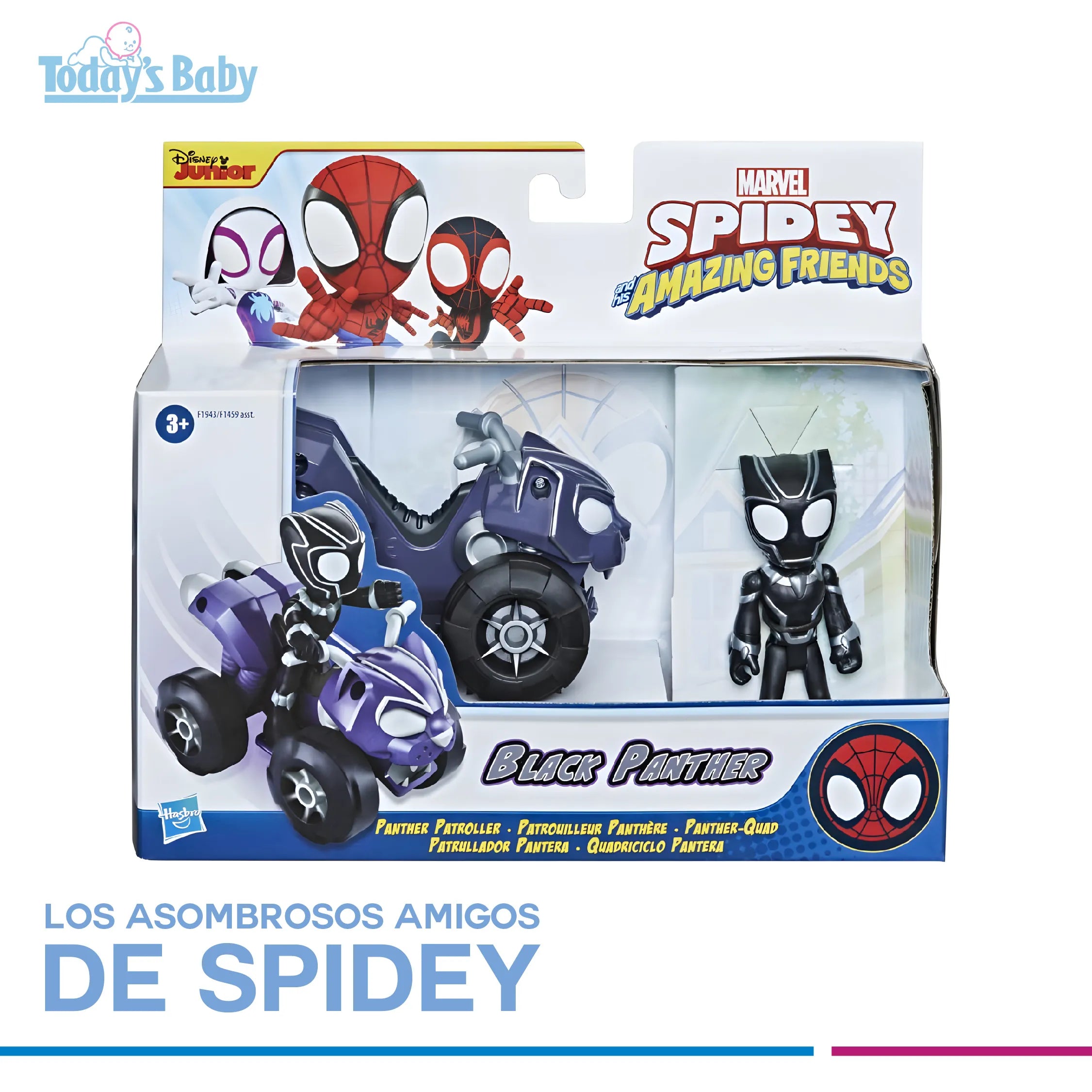 Spidey Black Panther carro + figura de acción