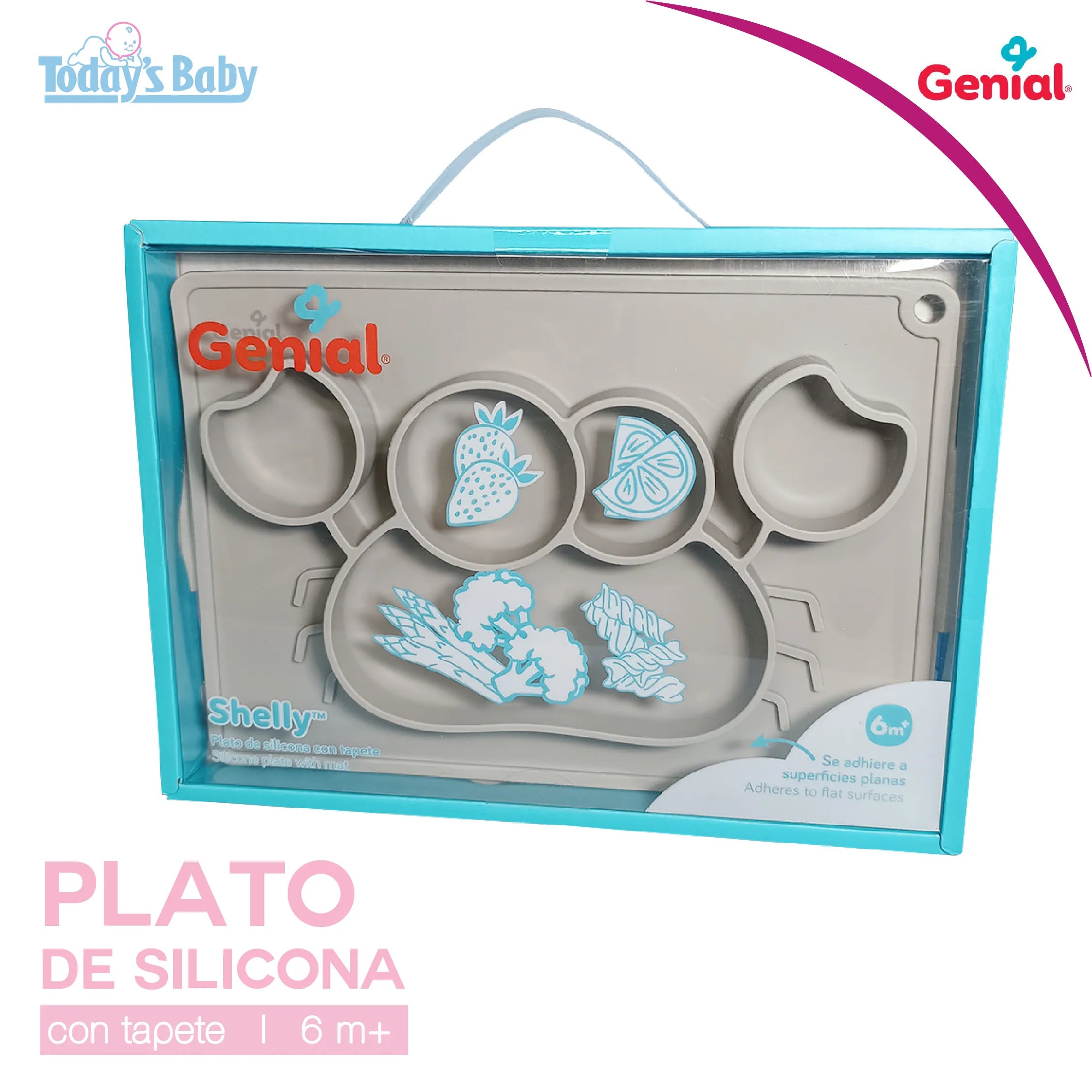 plato de silicona con tapete adherible 6m+ genial para bebé
