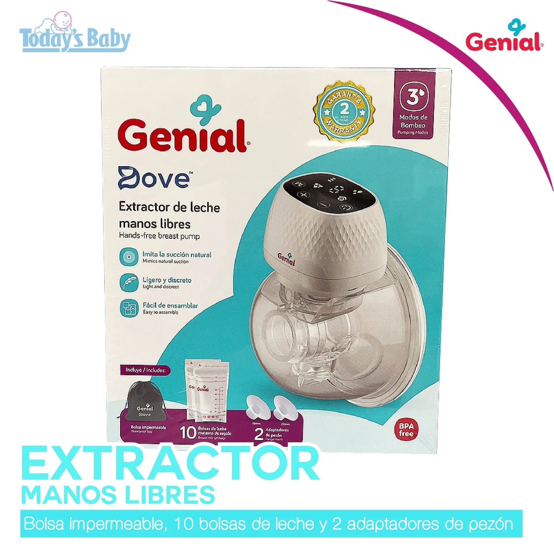 Extractor de leche manos libres Genial