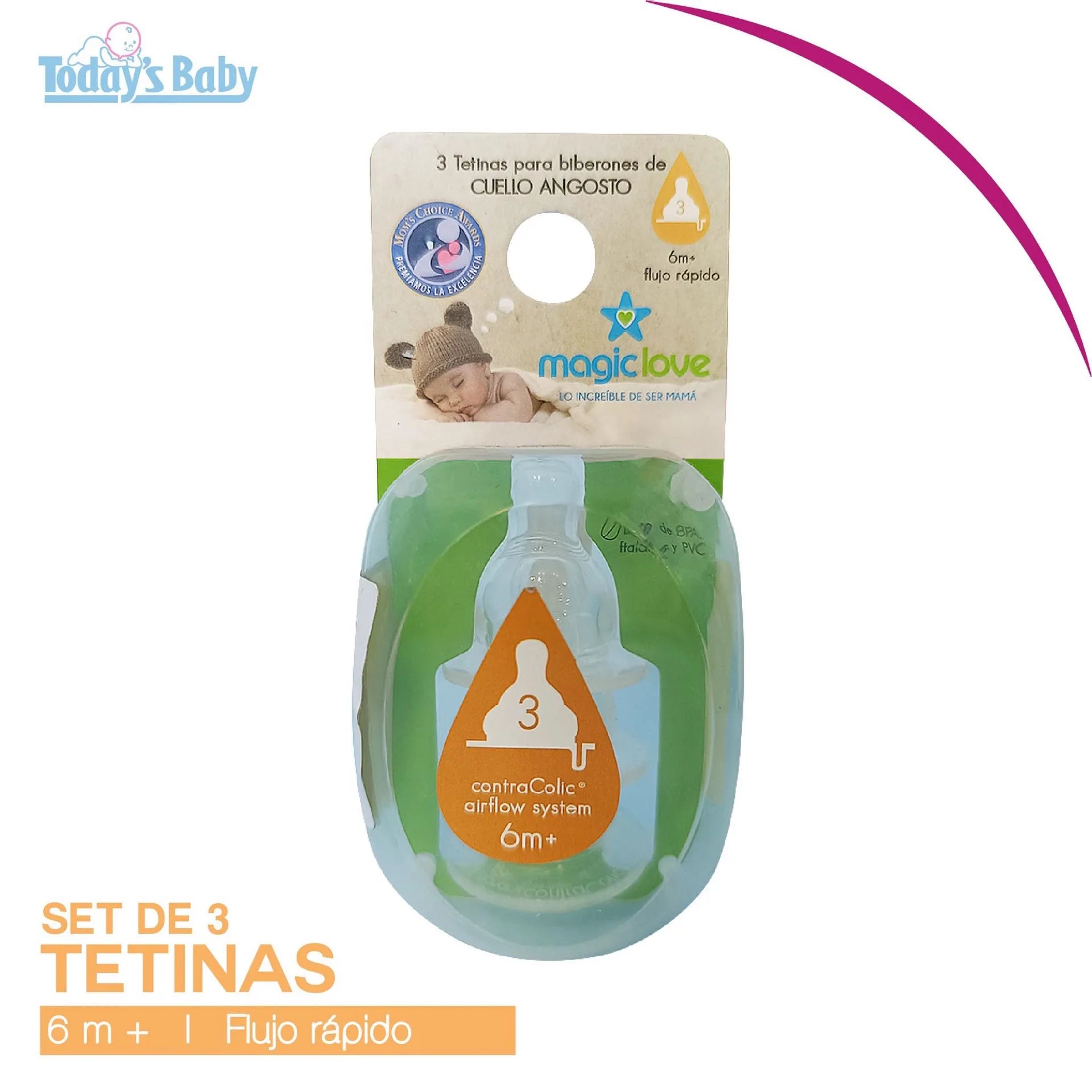Dúo tetina cuello ancho flujo rápido Magic love
