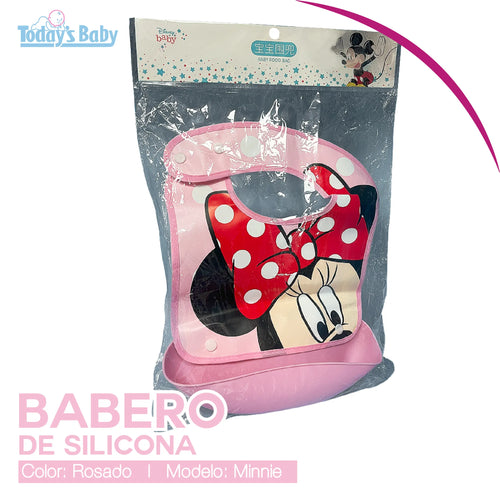 babero de silicona minnie mouse para bebé