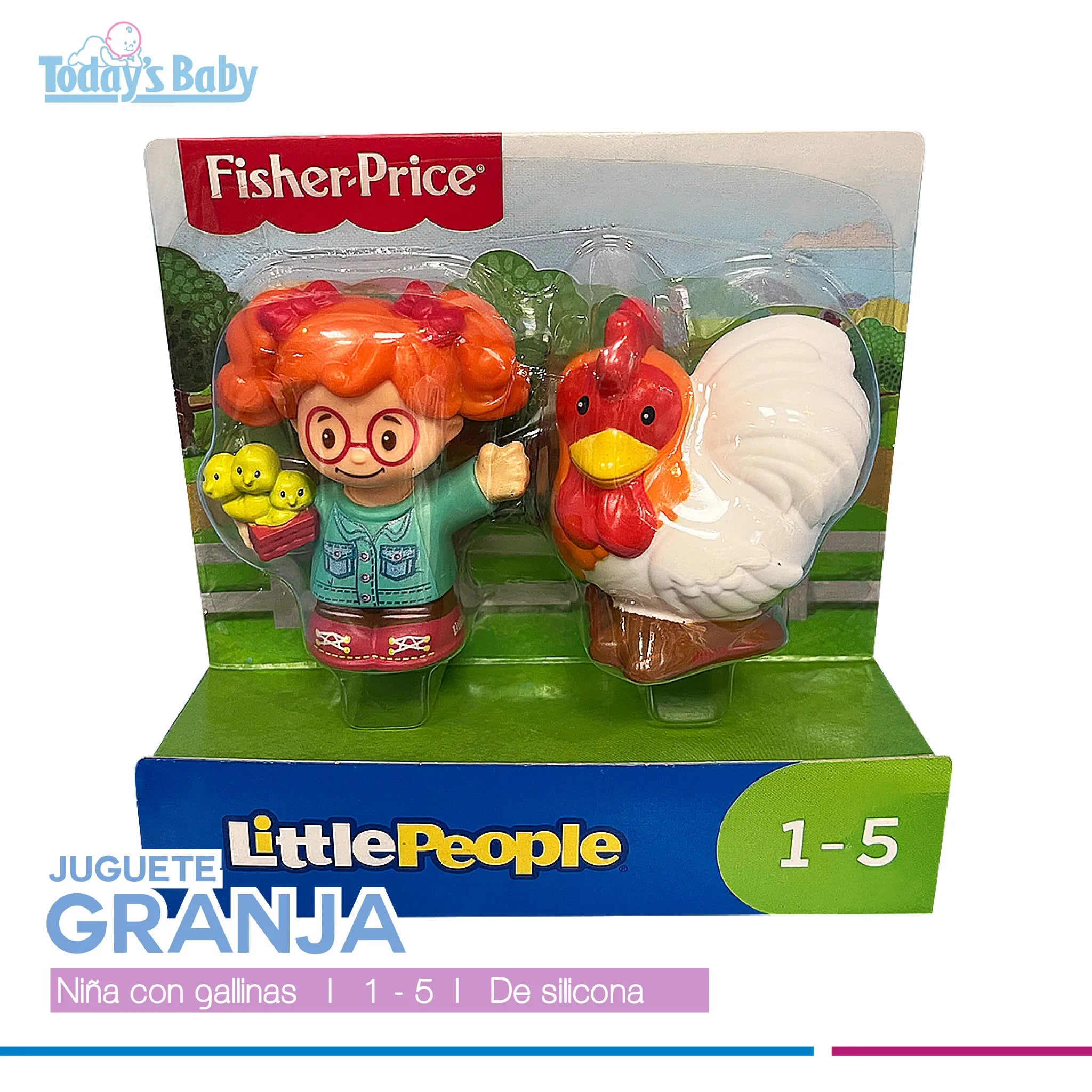 Little People Muñeca y Gallina de Granja Fisher Price