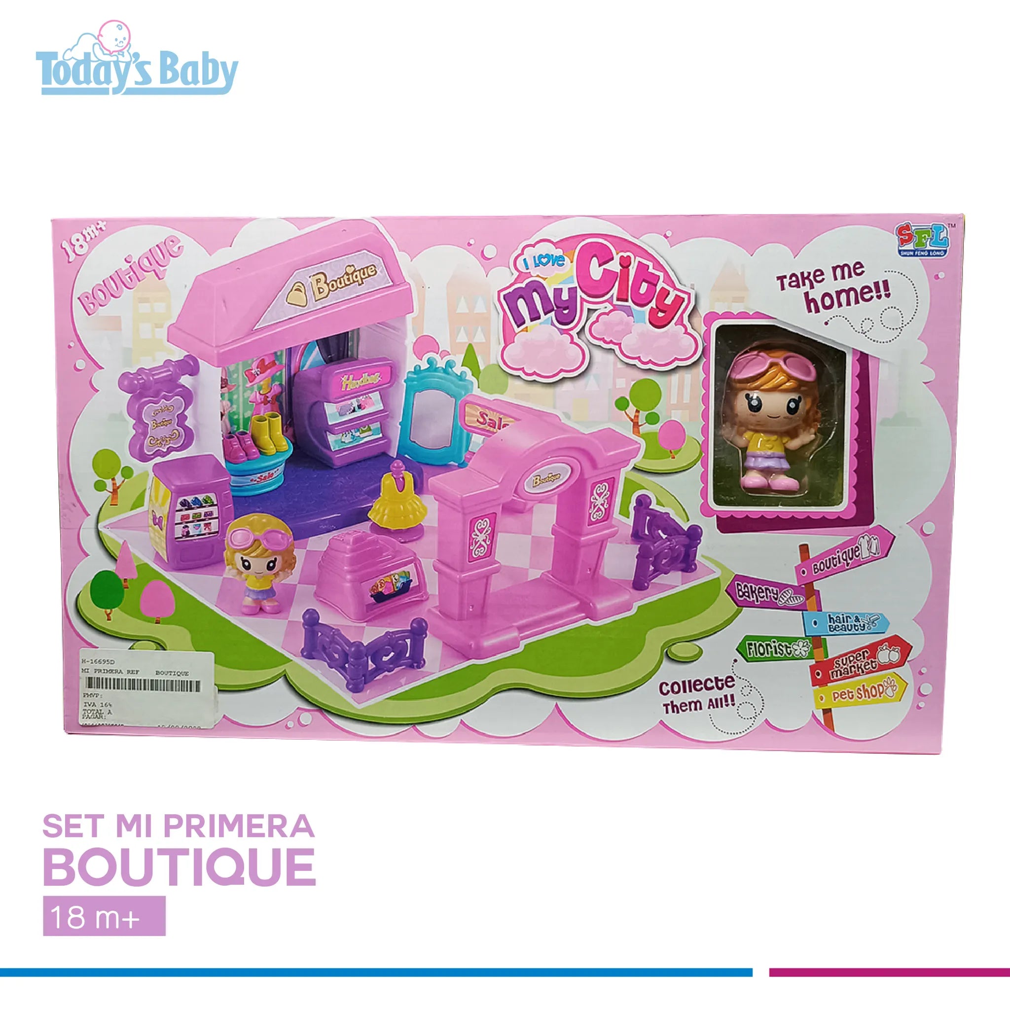 set de mi primera boutique my city para bebé