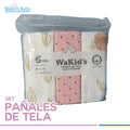 Set pañales de tela niña  (6 pzas) Wakid´s