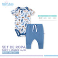 set de jogger y body wild dino para bebé
