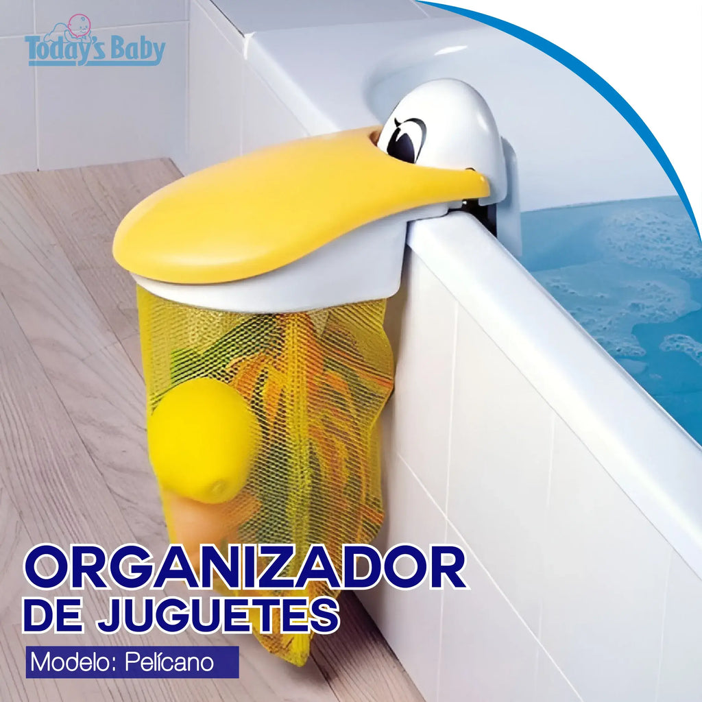 organizador de juguetes pelícano para bañera para bebé