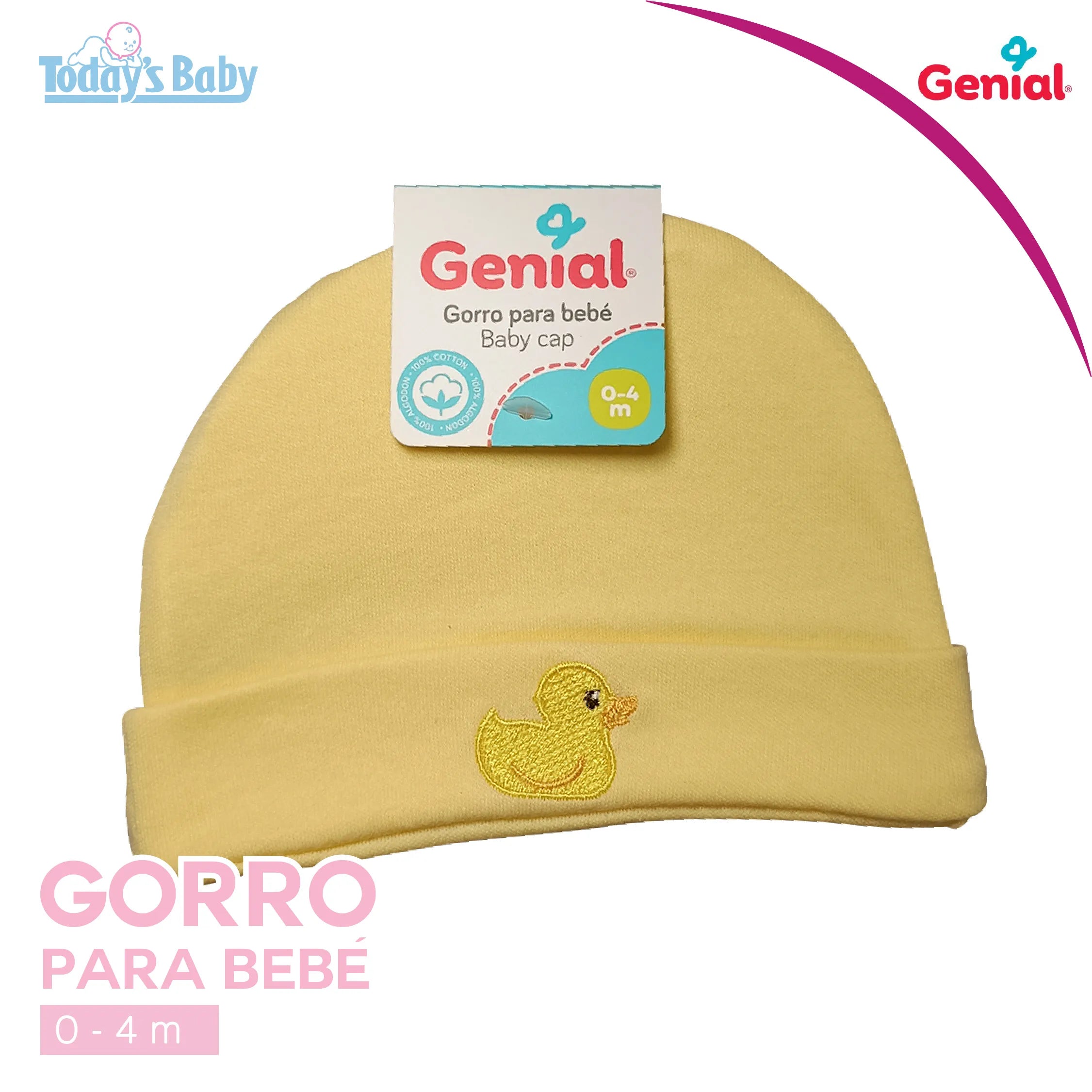 Gorro para bebé de algodón 0-4m Genial