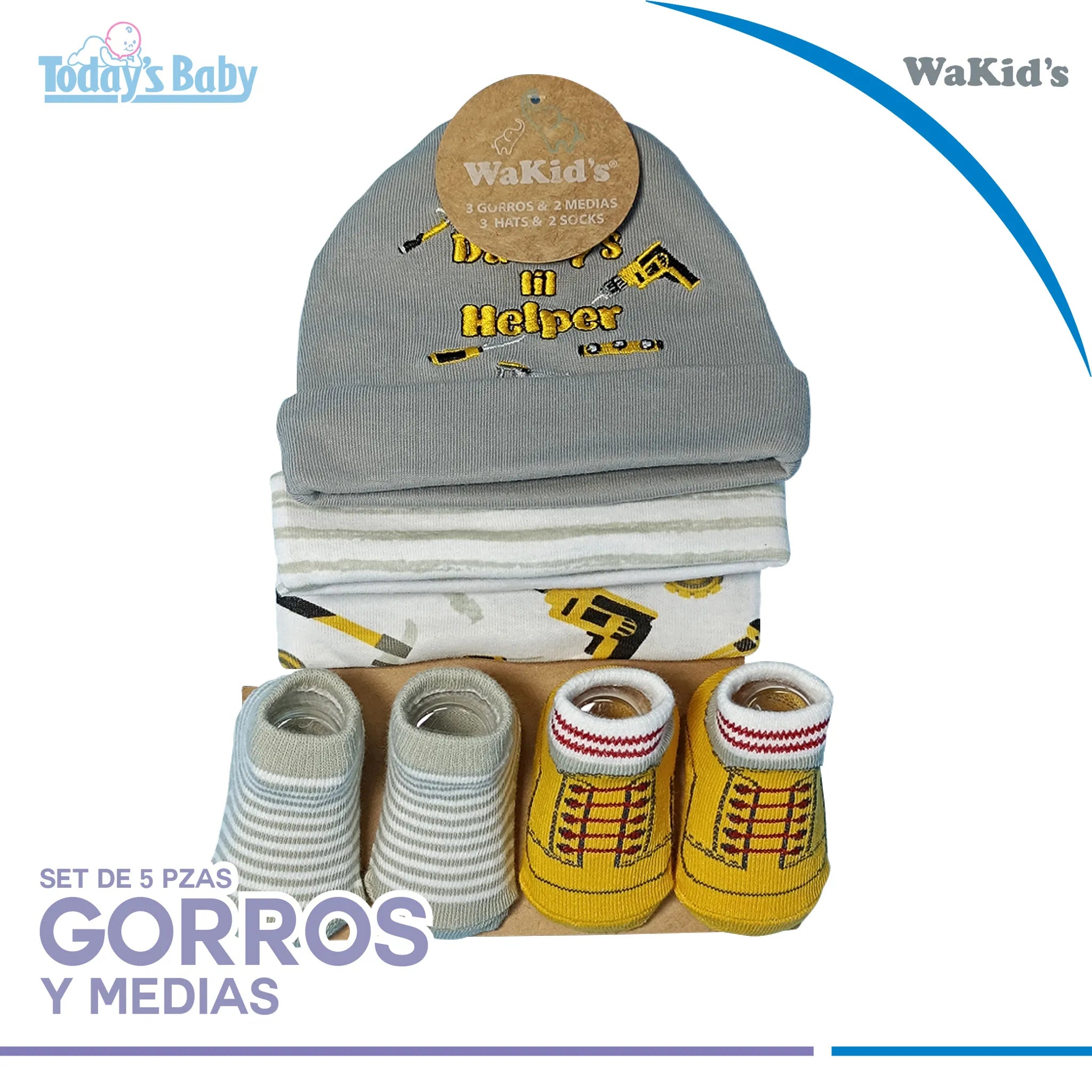 Set de gorros y medias para bebés Wakid´s