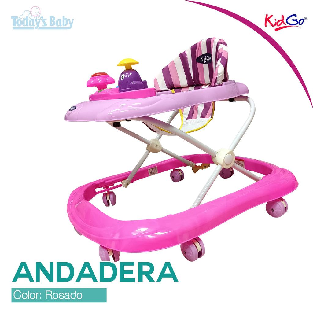andadera kid go rosada para bebé
