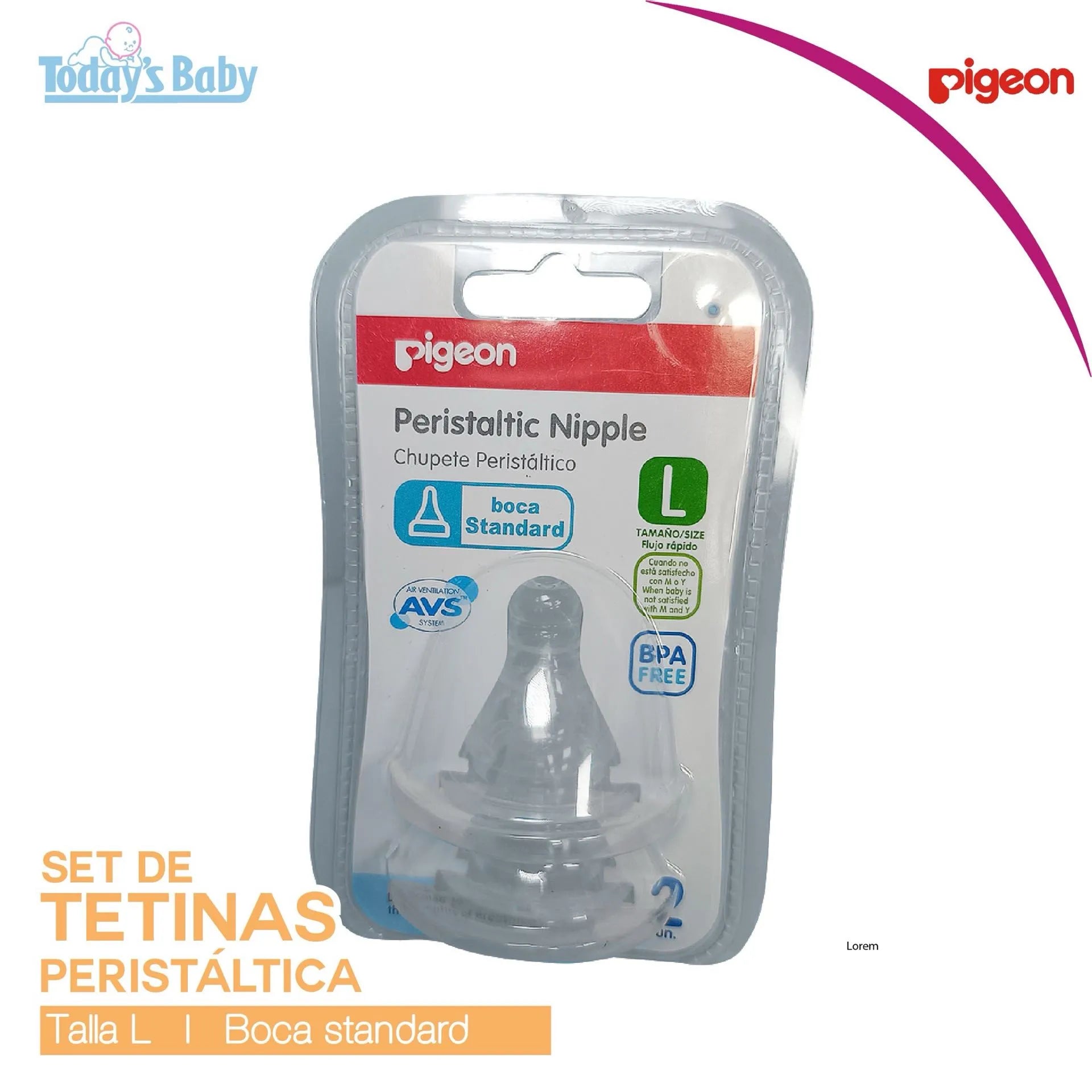 Tetina peristáltica Pigeon Talla L