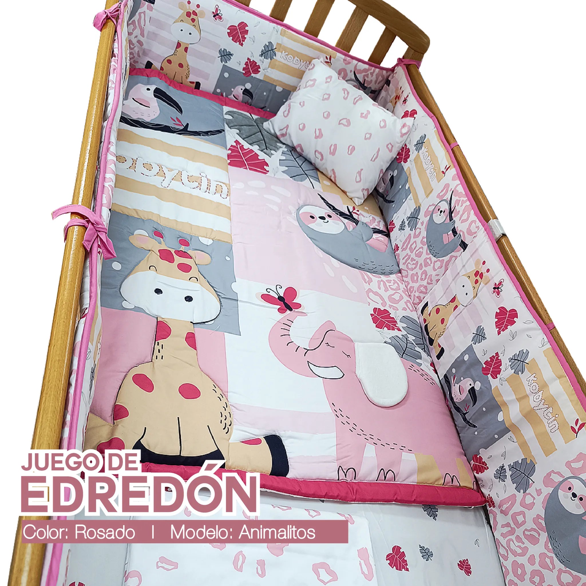 Juego de edredones Animalitos Rosado