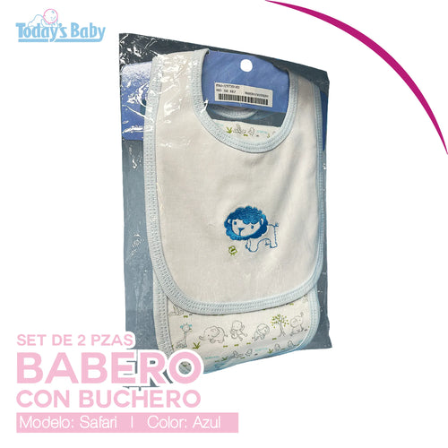babero con buchero safari para bebé