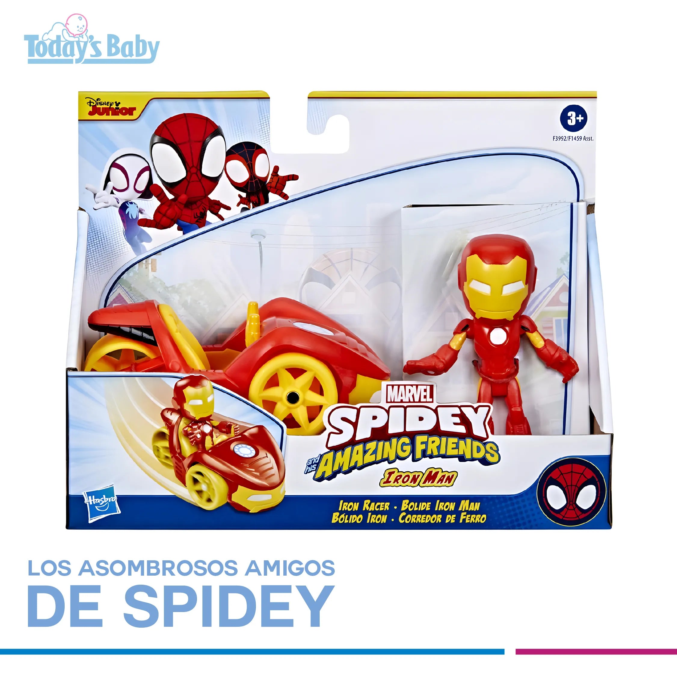 Spidey Iron man carro + figura de acción