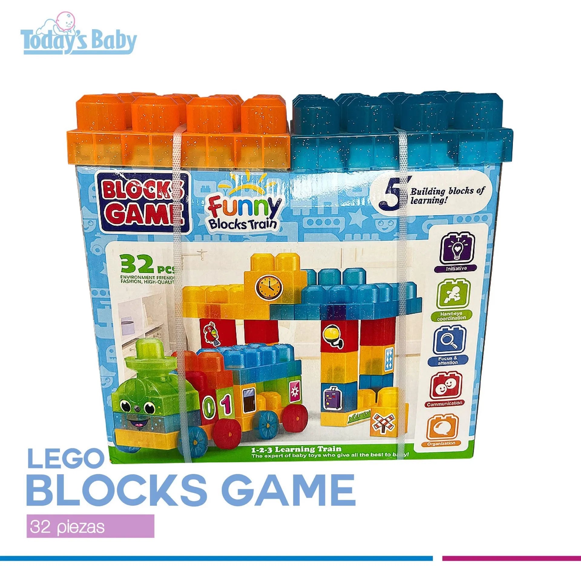 Juego de tren en lego bloques