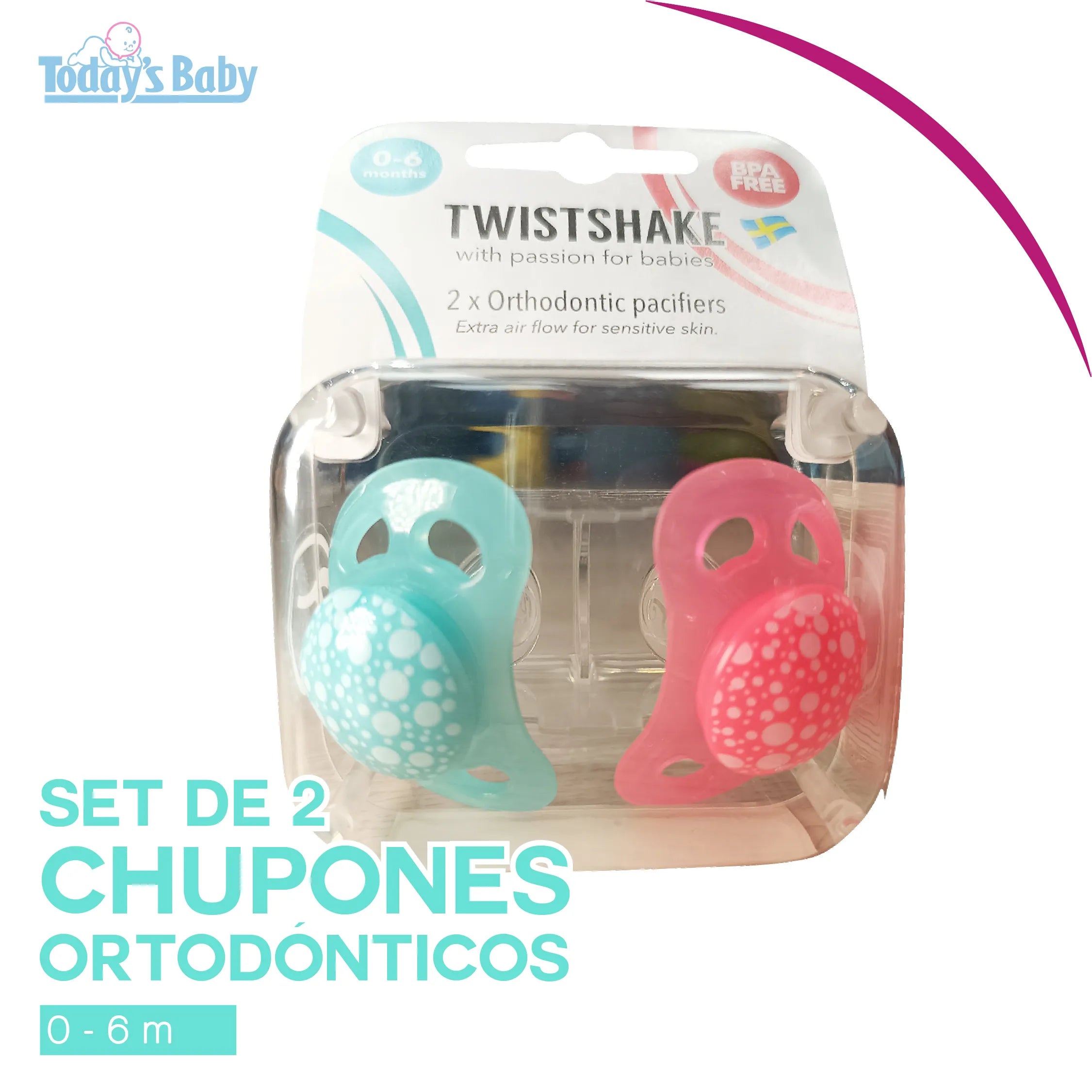 Chupón de 0-6m (2 uns) Twistshake