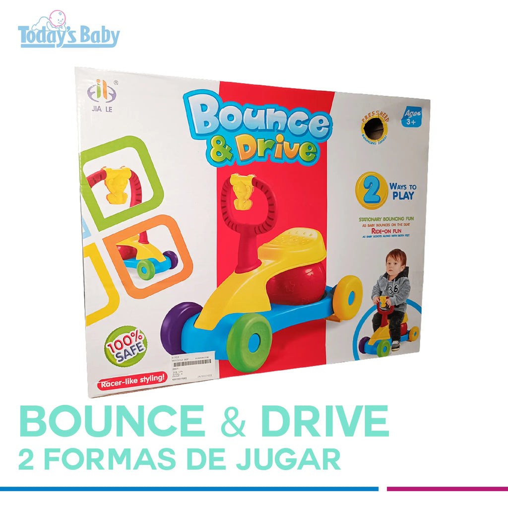 triciclo con suspensión bounce & drive para bebé