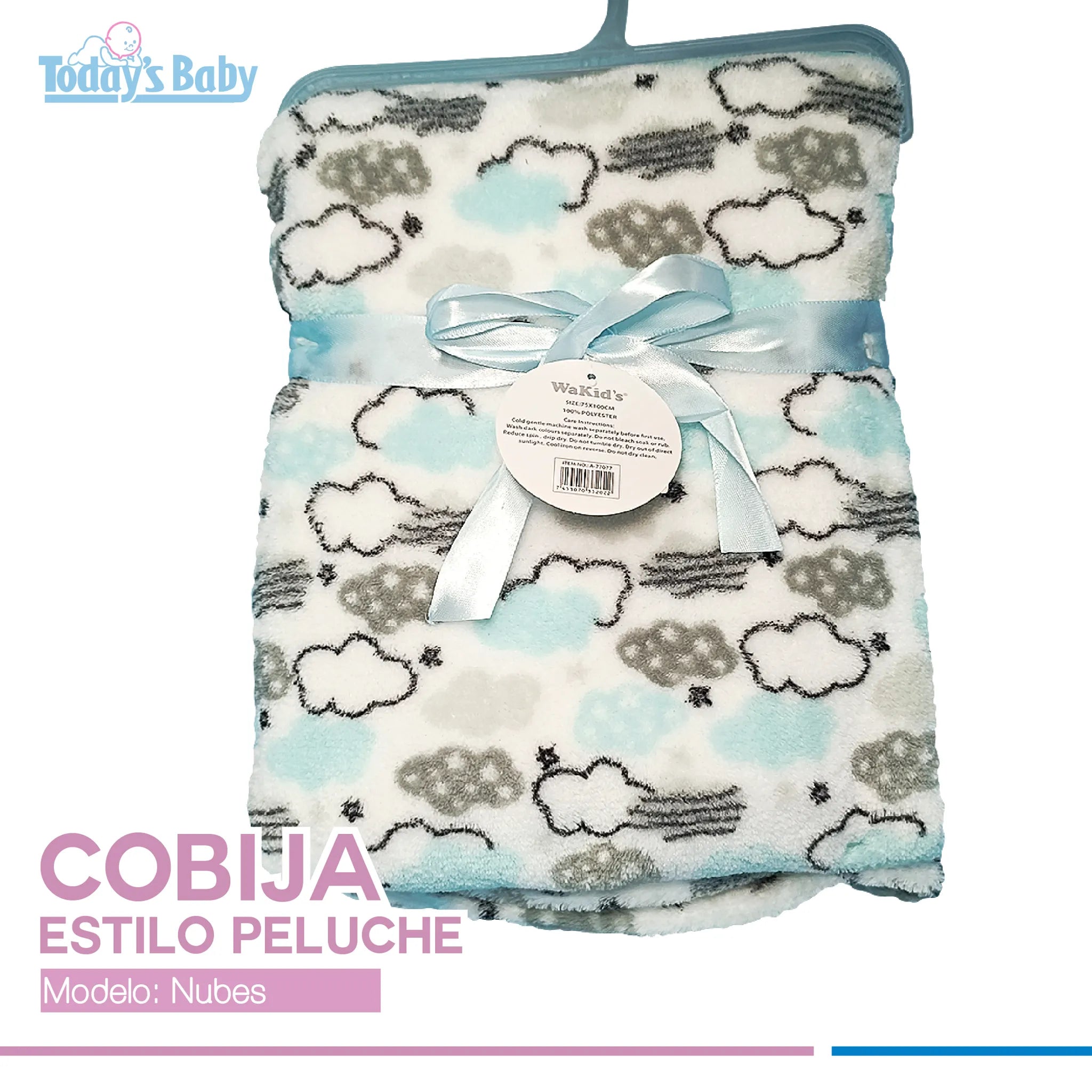 Cobija de bebé nubes azul Wakid´s