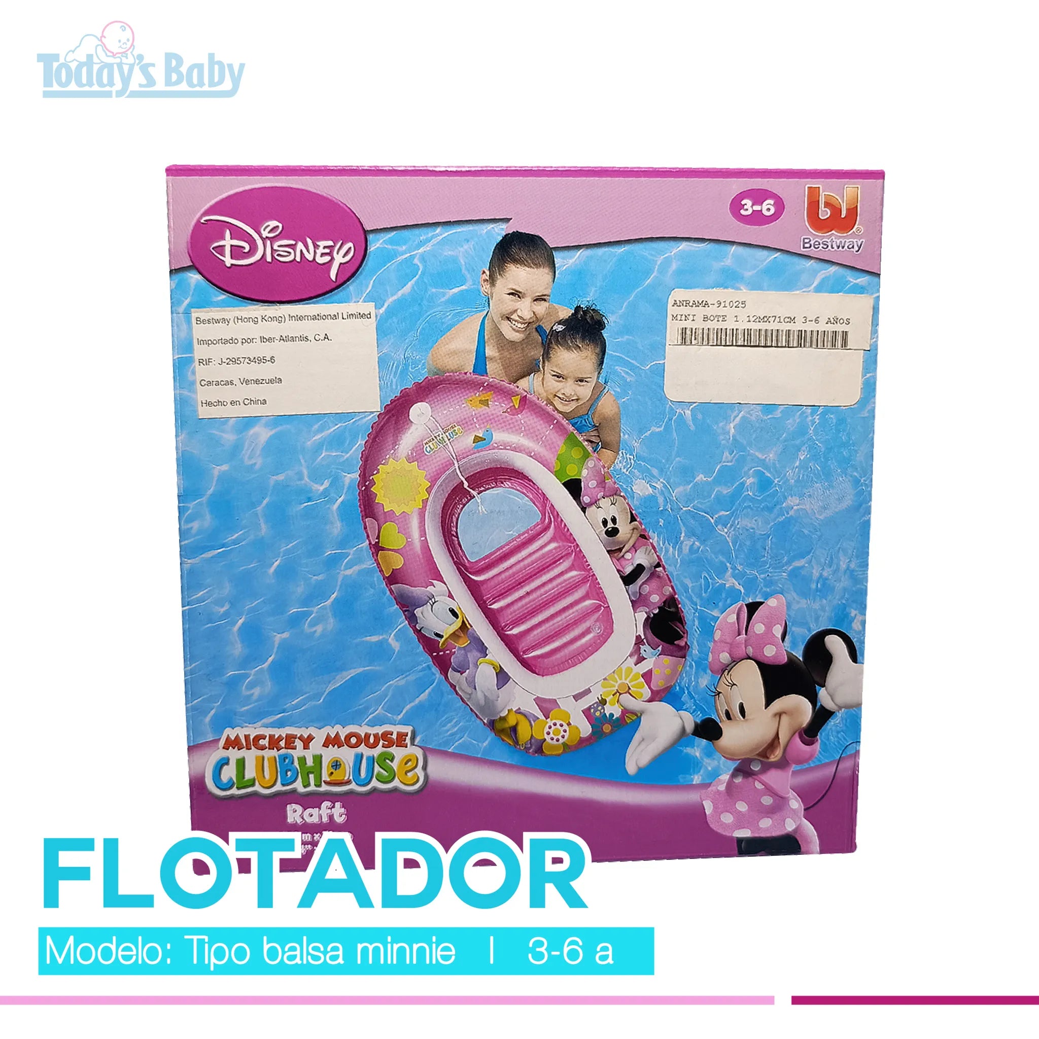 Flotador tipo balsa Minnie Mouse