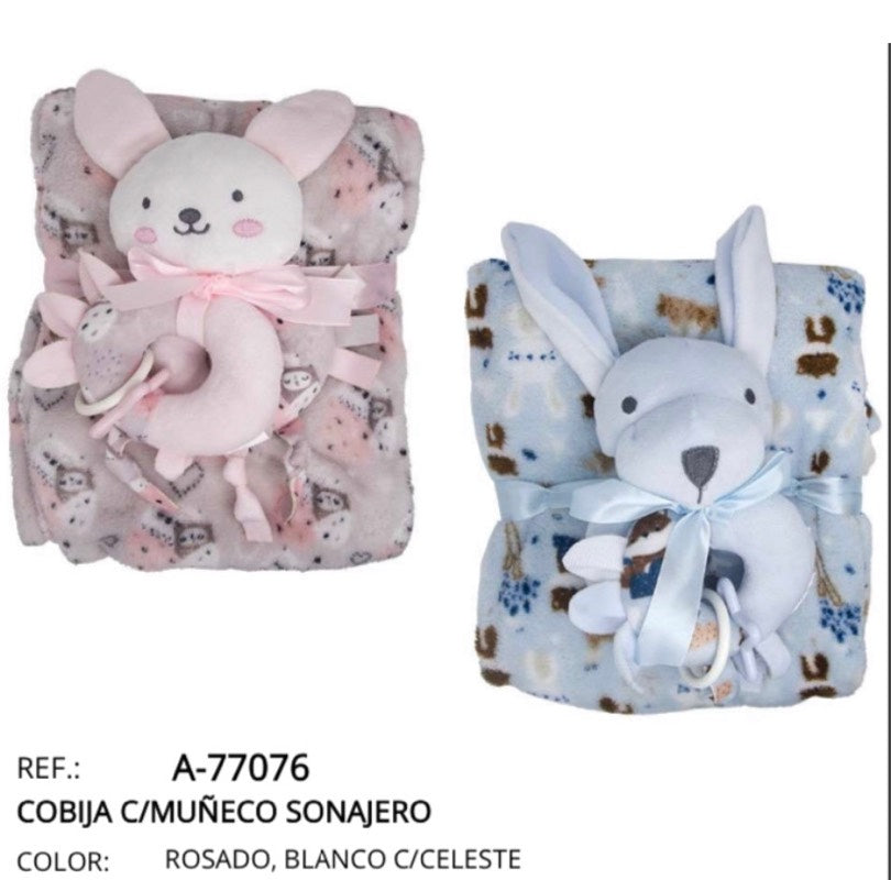 Cobija c/muñeco Sonajero