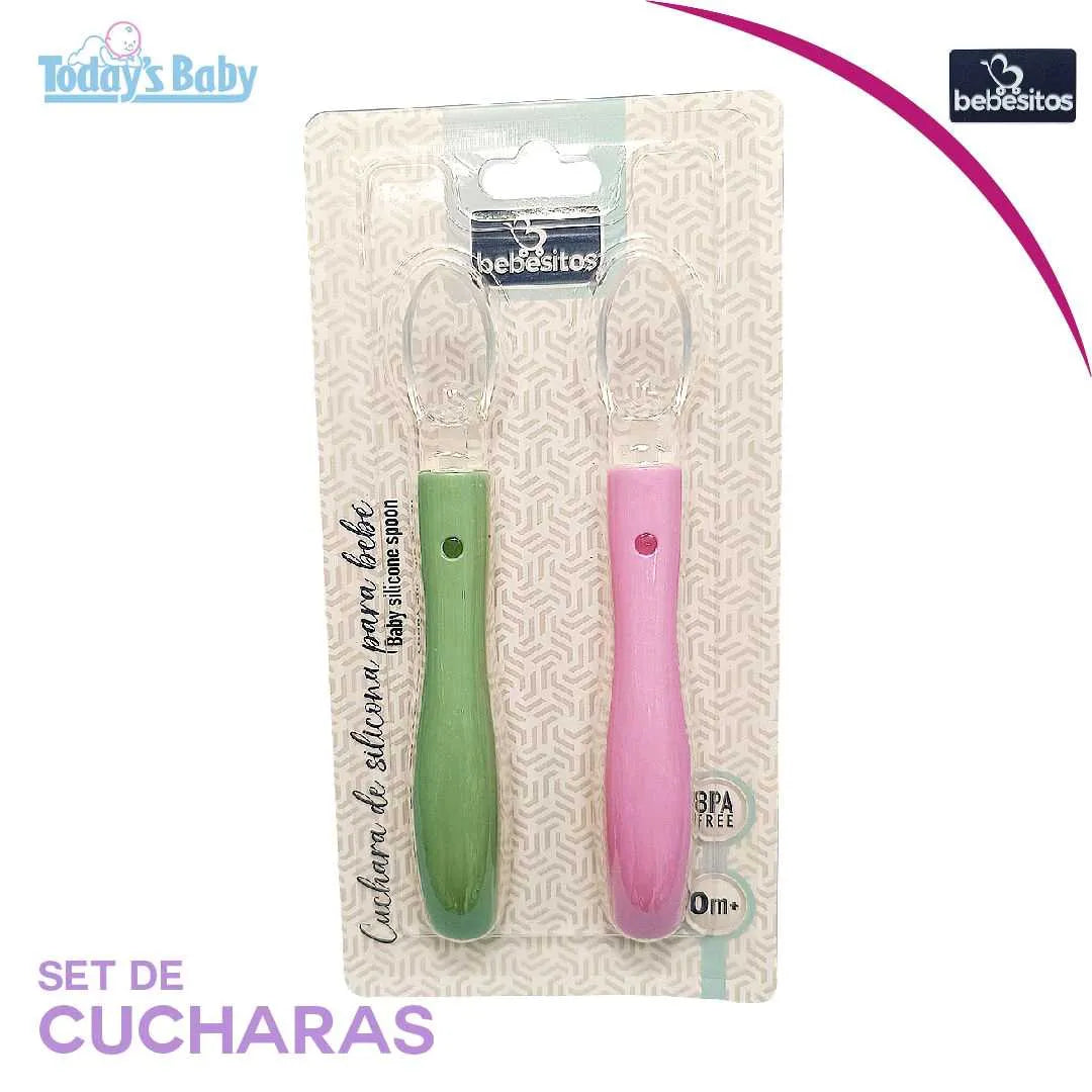 set cucharas de silicona para bebé