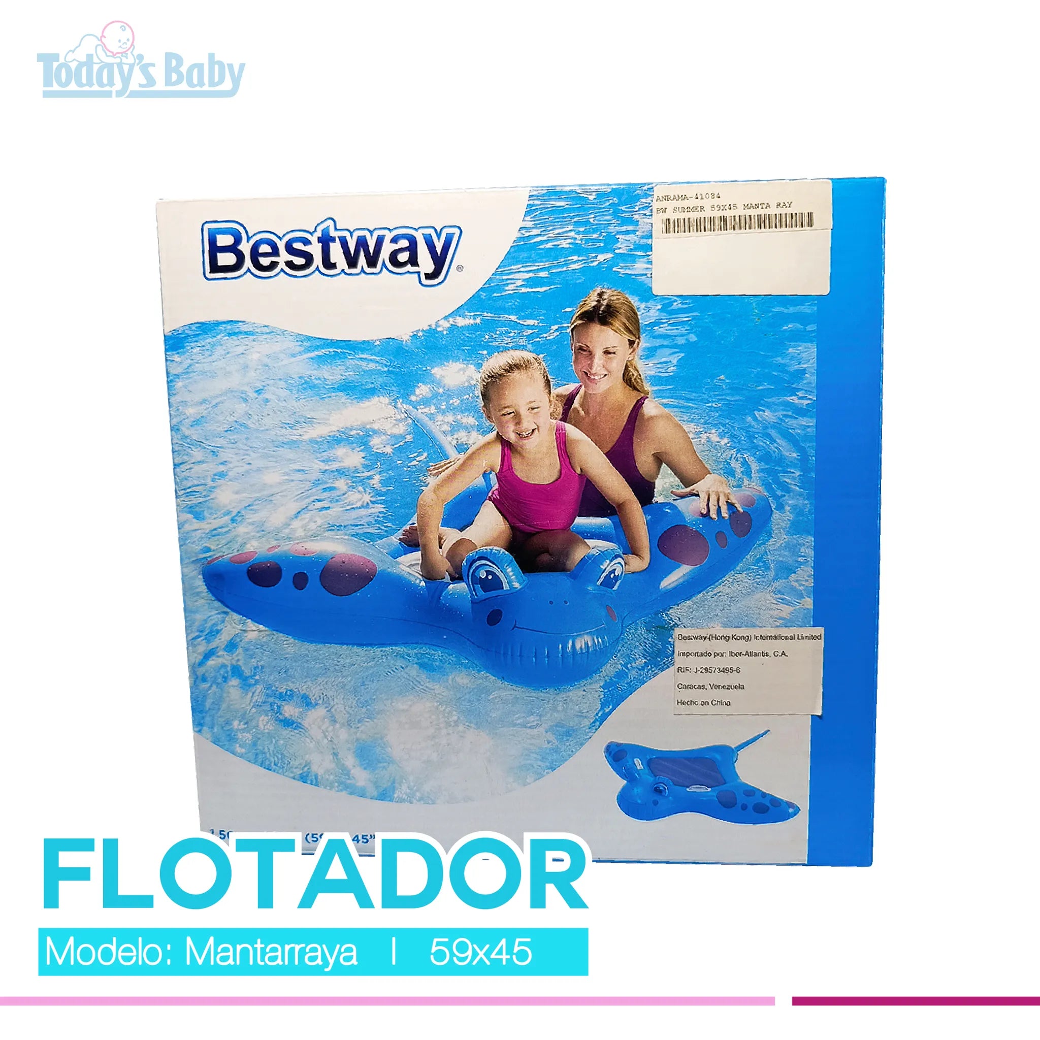 Flotador Mantarraya Azul