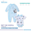 set de 2 pzas body + braga larga para bebé