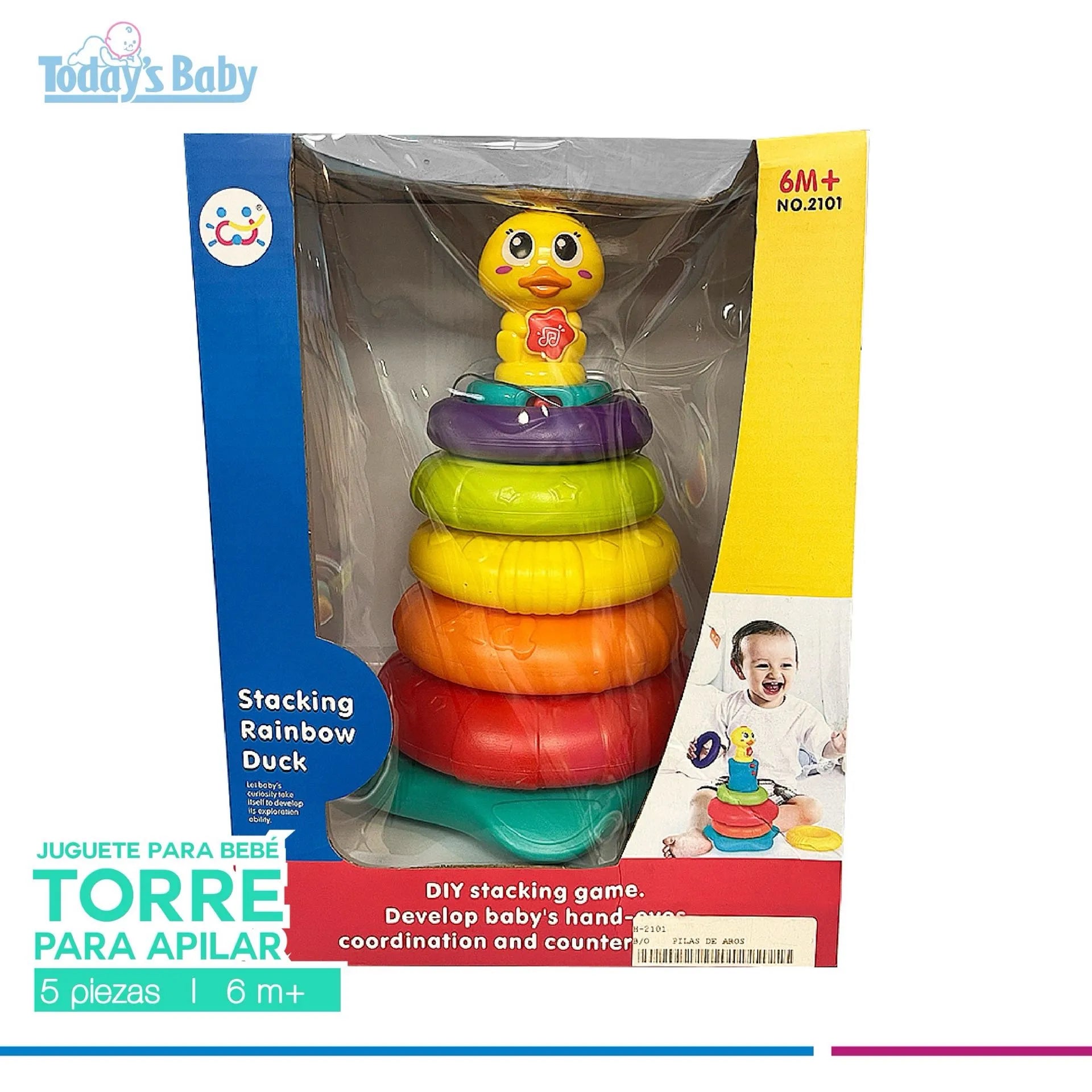 Torre de aros para bebes 5 pzas