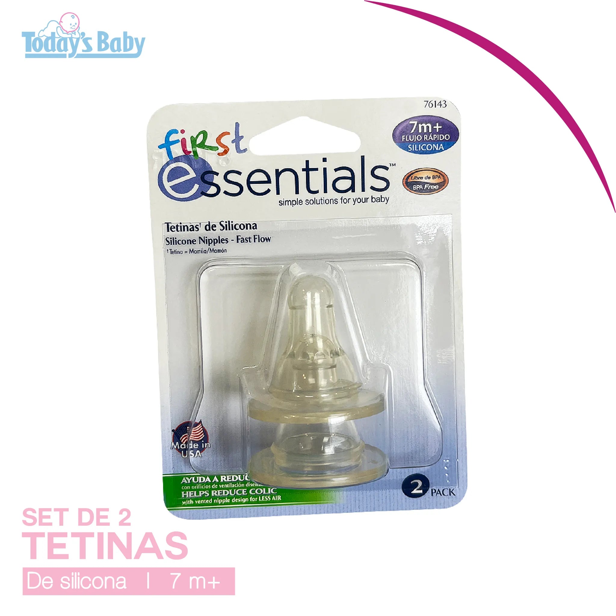 Set de tetinas de silicona flujo rápido 7m+