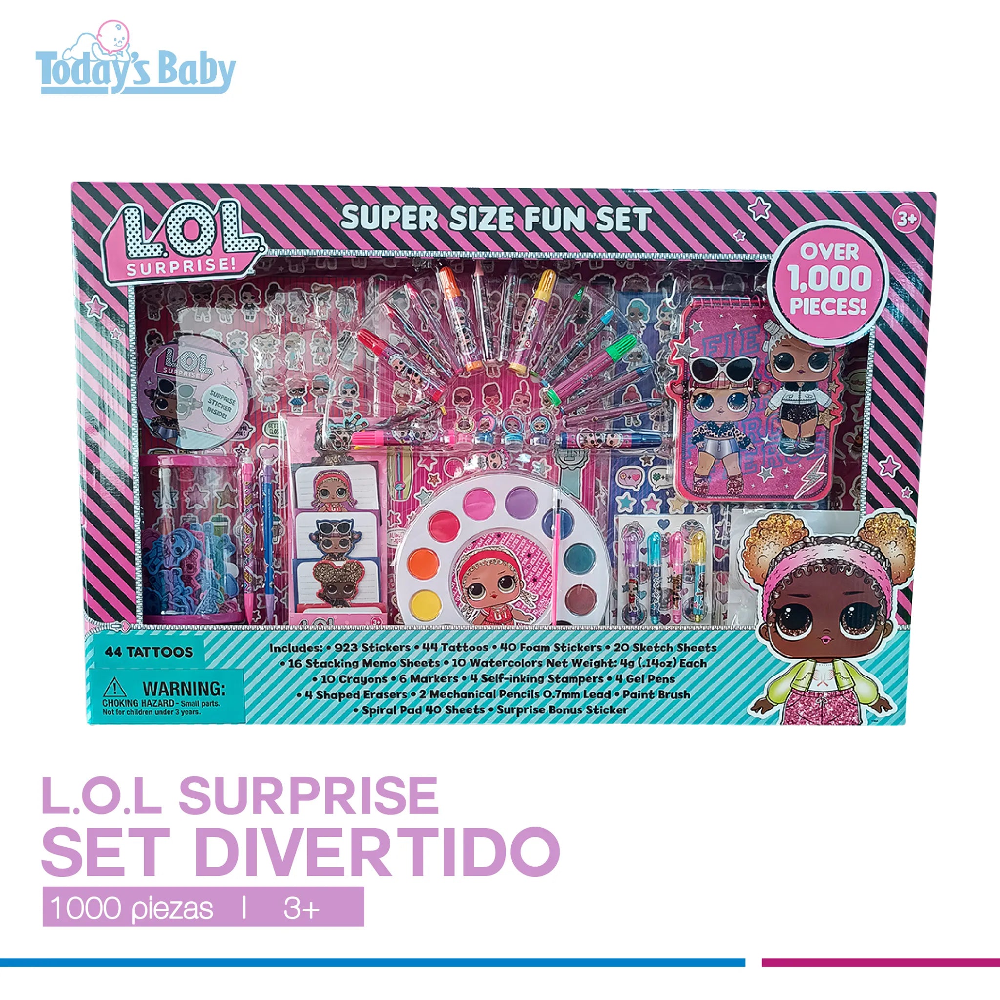 lol super size 1000 pzas fun set para bebé