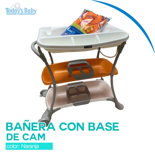 bañeras con base de cam naranja para bebé