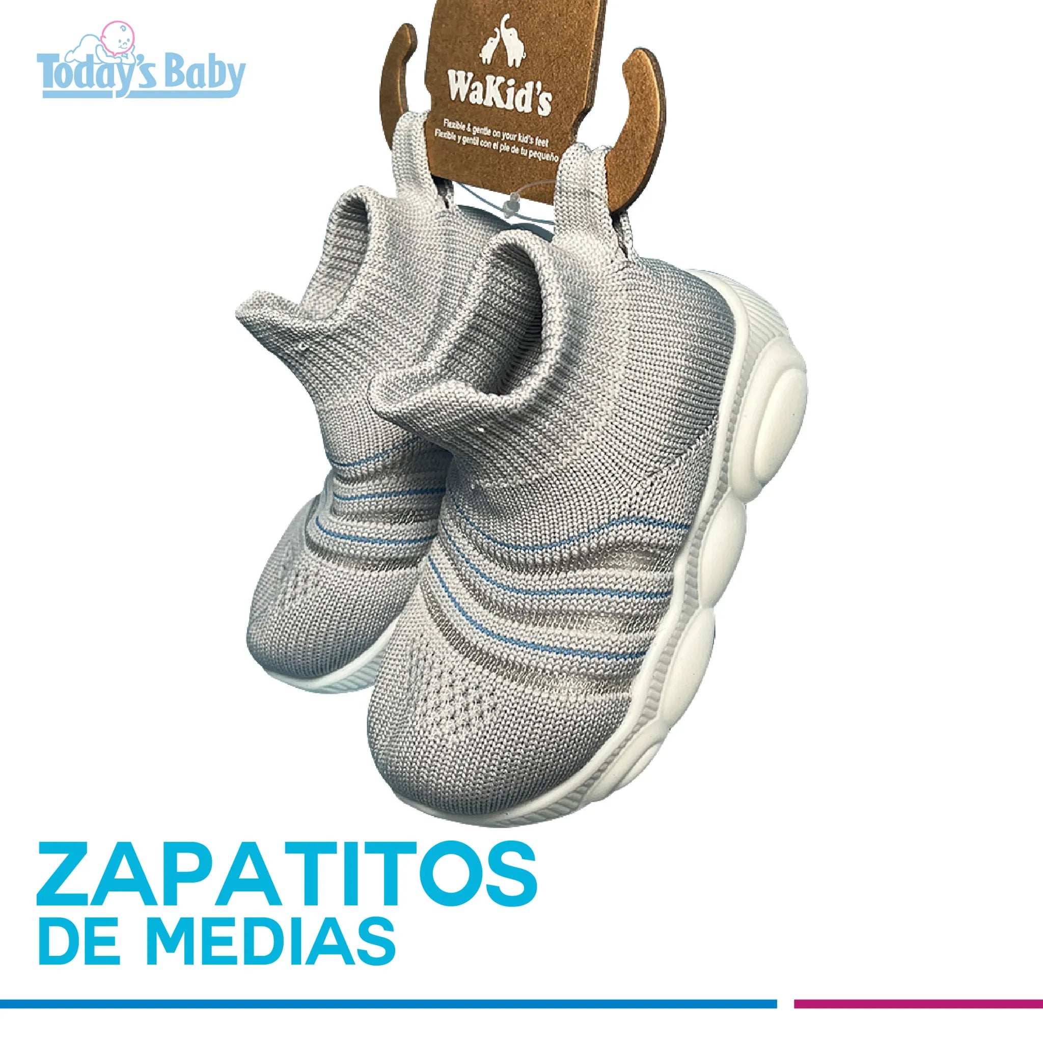 Zapatitos de medias gris Wakid´s